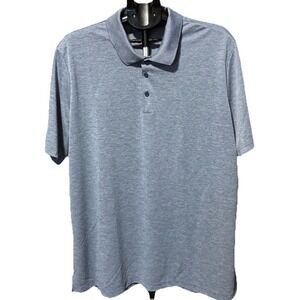Adidas Golf Mens 2X Heather‎ Blue Performance Polo Shirt Wicking Quick Dry